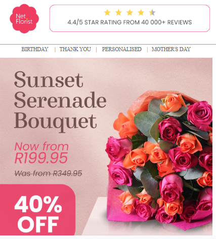 Net Florist’s Plant Appreciation Day email campaign example